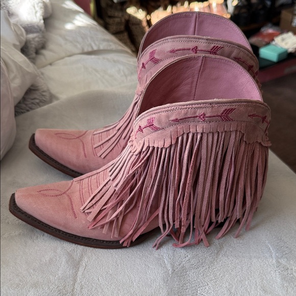 Fringed Pink Western Boots - Picture 5 of 8